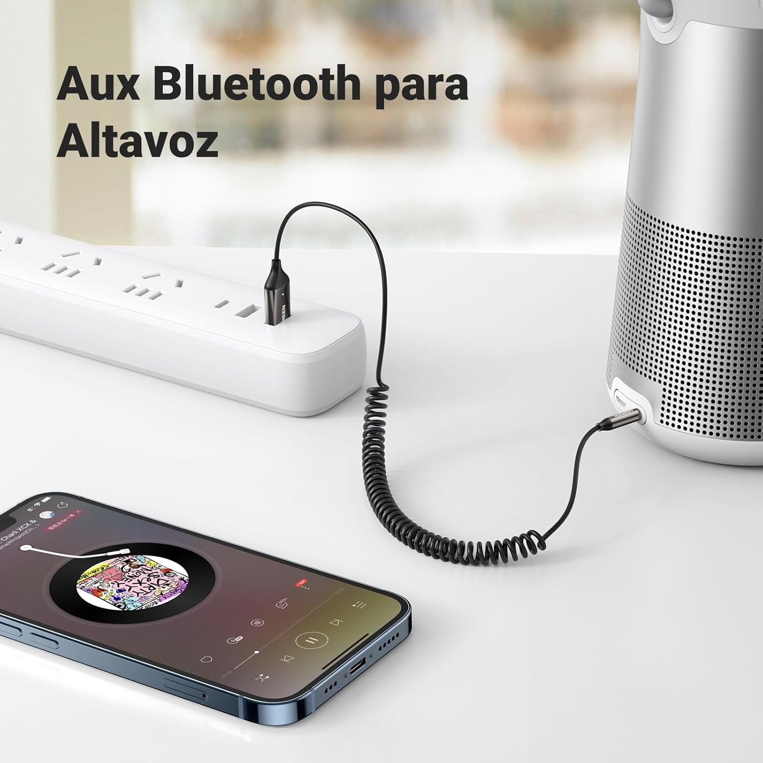 Adaptador Bluetooth AUX para coche con micrófono UGREEN