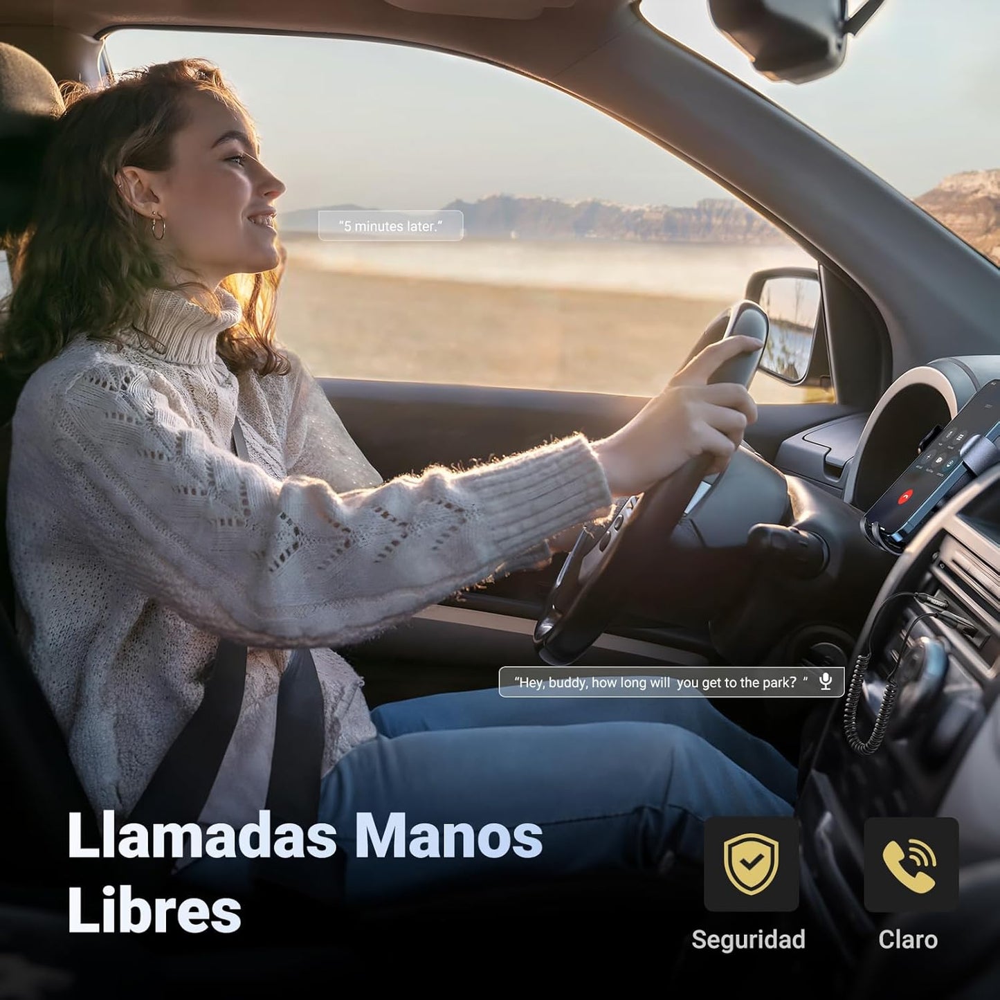 Adaptador Bluetooth AUX para coche con micrófono UGREEN
